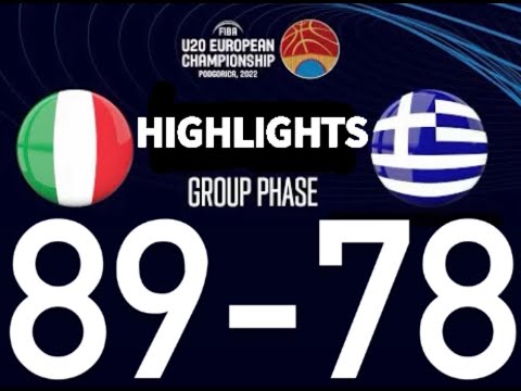 HIGHLIGHTS ITALY-GREECE 89-78 U20 Men European Championship FIBA 17.7.22
