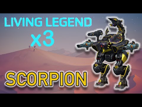 War Robots - Scorpion Gameplay - Living Legend x3 - 1 Game Beacon Rush - 1 Game Team Deathmatch