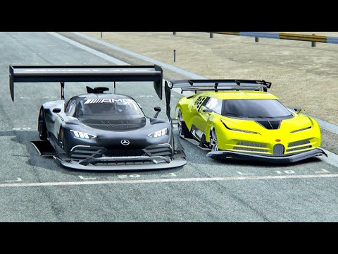 Bugatti EB110 Hommage GTR vs Mercedes-AMG Project One - Drag Race