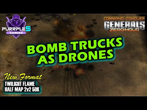 Bomb Trucks as Drones in C&C Generals Zero Hour Replay - 2v2 Online Multiplayer