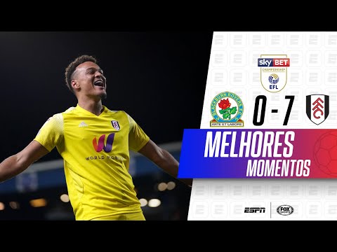 RODRIGO MUNIZ, EX-FLAMENGO, FAZ DOIS, E FULHAM APLICA 7 A 0 NO BLACKBURN | MELHORES MOMENTOS