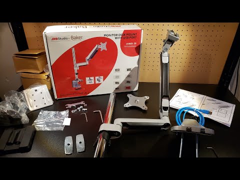 Favorite Computer Monitor Arm w/USB & Audio ports. Desk Mount, Unbox $60 JRB Studio