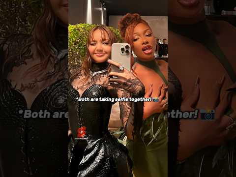 Lisa and Megan Thee Stallion together at vanity fair Oscar after party! #lisa#megan#blackpink
