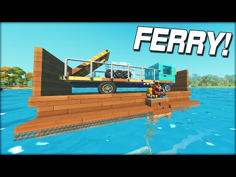 We Built a Ferry to Transport our Vehicles over Water! (Scrap Mechanic Co-op Ep. 51)