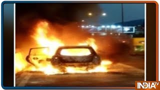 Mother-daughters charred to death after running car catches fire on Akshardham flyover in Delhi