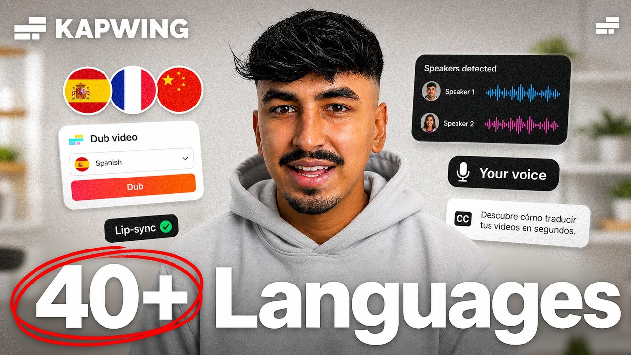 How To Dub Any Video Into Over 40 Languages Using Your Own Voice (Kapwing AI Dubbing) video thumbnail