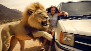 Lion Shows Why You Should NEVER Exit Your Car...