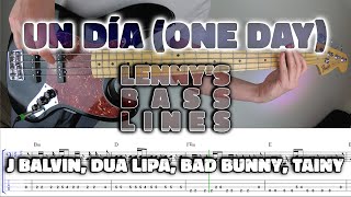 J Balvin, Dua Lipa, Bad Bunny, Tainy - UN DÍA (ONE DAY) - Bass Line - Score - Tabs - Cover