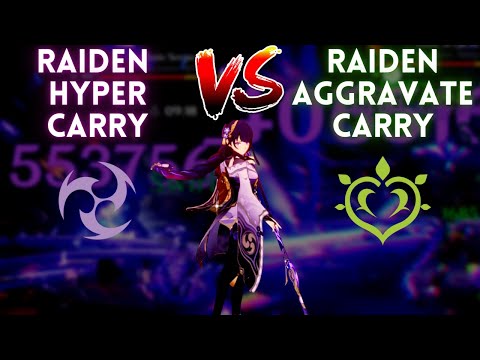 Raiden Hyper Carry vs Raiden 'Aggravate' Carry! Damage, Clear Time Comparison & Analysis