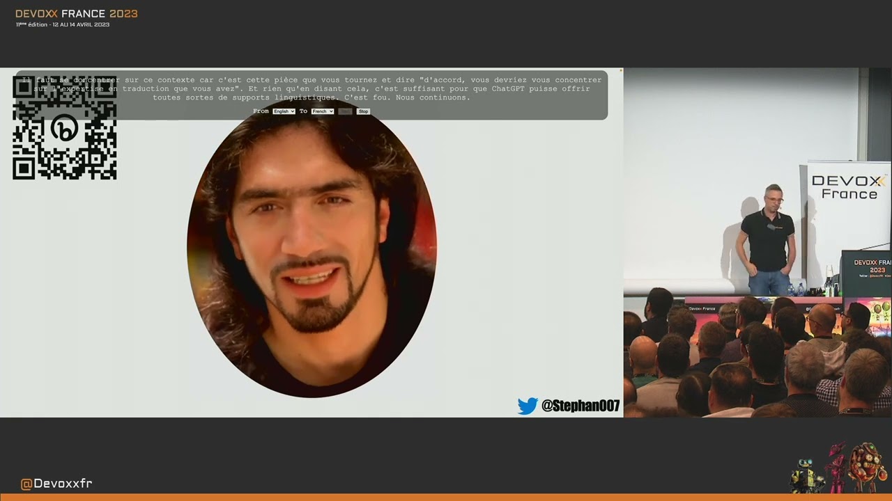 Stephan Janssen presenting How to Use GPT in Your Projects at Devoxx France 2024