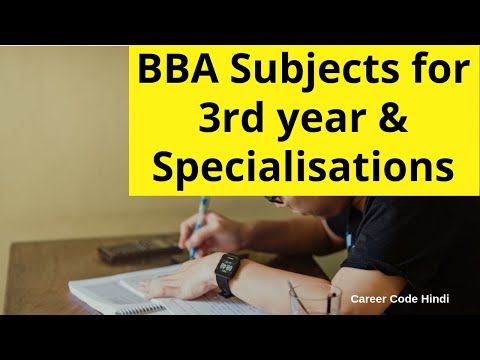 BBA 3rd year ke subjects and Specialisations Video