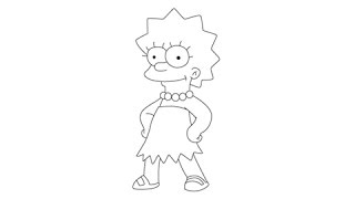 How to draw Lisa Simpson - Easy step-by-step drawing lessons for kids