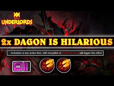 DOUBLE Dagon w/ Warlocks  = Insanely Crazy (100% Linked Healing) | Dota Underlords