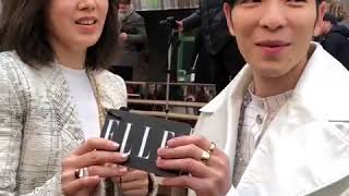 20180306 巴黎時裝周 Melodykliu 和 蕭敬騰 Jam Hsiao #蕭敬騰 用一首歌形容 @chanelofficial 香奈兒大秀！兩人世紀大合唱，太好聽了