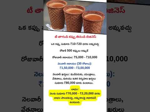 Business Ideas Telugu| Edible Tea Cups | how to start a Business with no investment