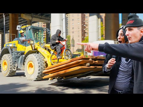 Riding BMX On a WORKING PAYLOADER in NYC!