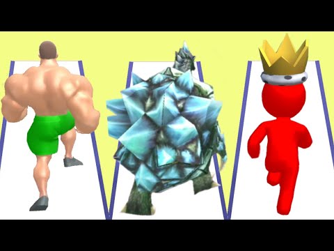 MUSCLE RUSH vs KAIJU RUN vs COLOR RUN STICKMAN 3D - Triple Game