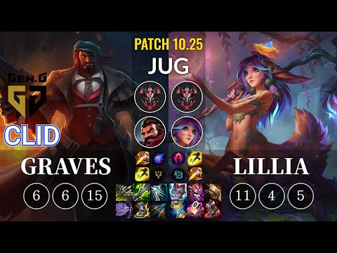 GEN Clid Graves vs Lillia Jungle - KR Patch 10.25