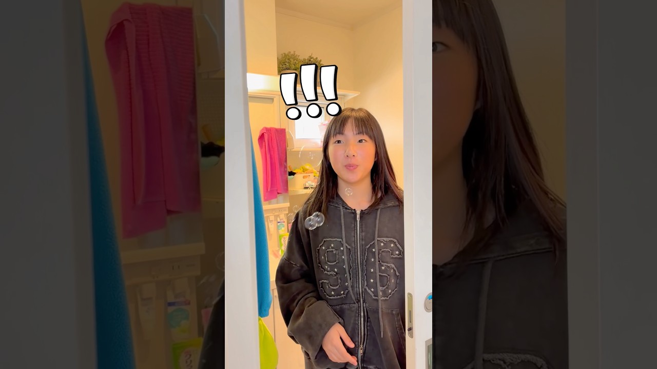 ドッキリ‼️流行りの口シャボン玉したらパパがびっくり😳🫧#shorts