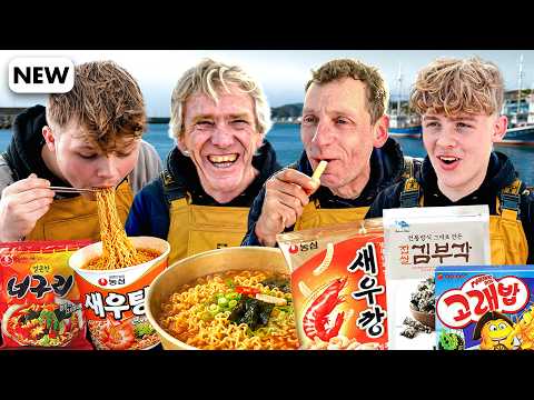 영국 어부들이 너구리 라면 처음 먹어본 반응!!