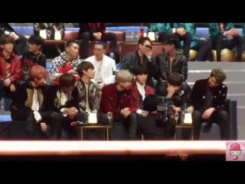 (161202) Hyungs comforting Jungkook after receiving their Daesang @ MAMA 2016