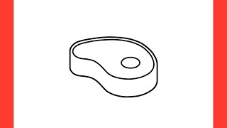 How to draw a PIECE of MEAT step by step / drawing Steak easy