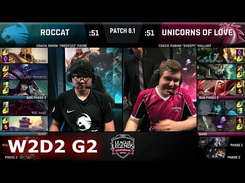 ROCCAT vs Unicorns of Love | Week 2 Day 2 of S8 EU LCS Spring 2018 | ROC vs UOL W2D2 G2