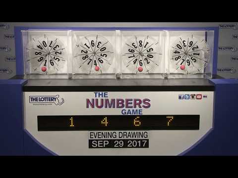 Evening Numbers Game Drawing: Friday, September 29, 2017