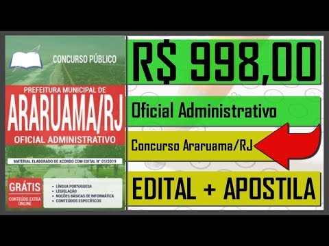Edital Concurso de ARARUAMA-RJ 2019 - Apostila Para Oficial Administrativo
