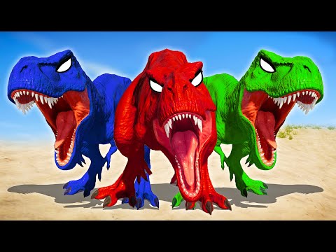Tyrannosaurus Rex Color Pack vs Team Spinosaurus, Team Chomper - Jurassic World Evolution