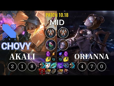DRX Chovy Akali vs Orianna Mid - KR Patch 10.18