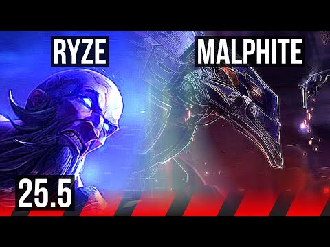 RYZE vs MALPHITE (TOP) | 43k DMG | KR Diamond | 25.5