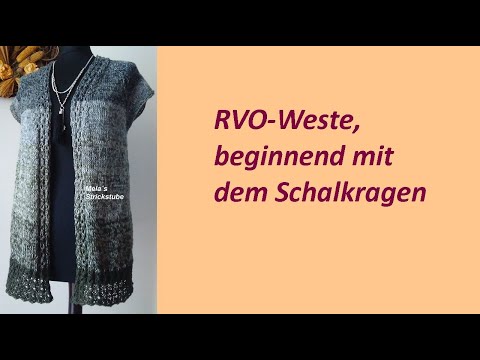 Ragmela 19 - RVO Weste mit Kaffeebohnenmuster in Schalkragen, Blende und Bündchen