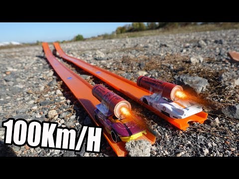 Experiment - Accelerate Hot Wheels with Rocket Primer! (Rocket Race)