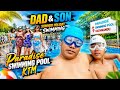 Dad Son Summer Holiday Time Paradise International Swimming Pool Kathmandu