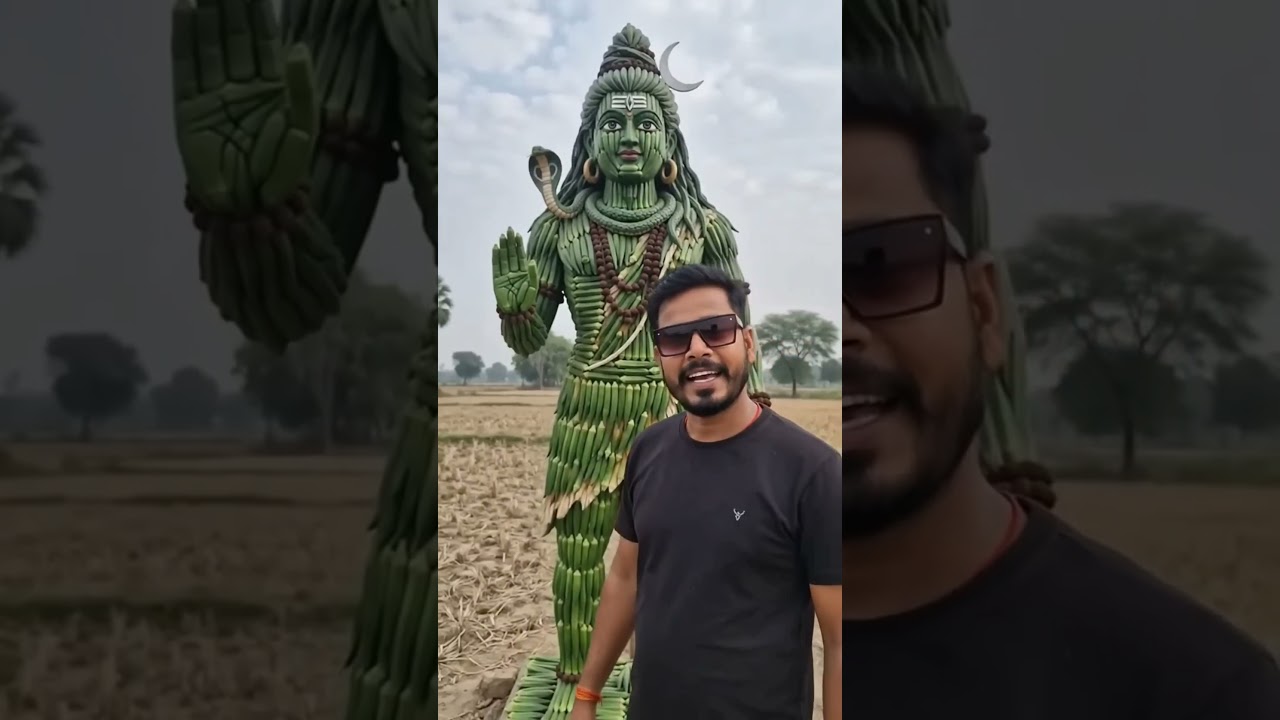 हर हर महादेव 🔱🙏 भिंडी से बना भोलेनाथ 🌹 #tranding #mahadev #shorts #youtubeshorts #3danimation #ai