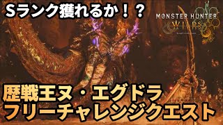 【モンハンワイルズ】歴戦王ヌ・エグドラのフリーチャレンジクエストやる！！まずソロでSランク獲りたい！！