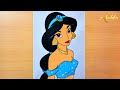 How to Draw Disney Princess - Jasmine || Step by Step easy || How to Draw Princess