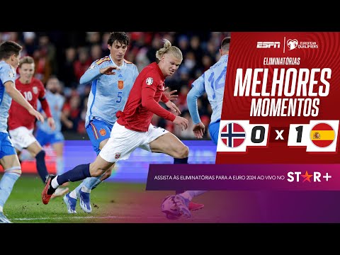 Gols e lances de Noruega x Espanha