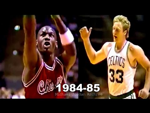 02.22.1985 - Rookie Michael Jordan vs Larry Bird! (MJ Great Effort for Saving the Game!)