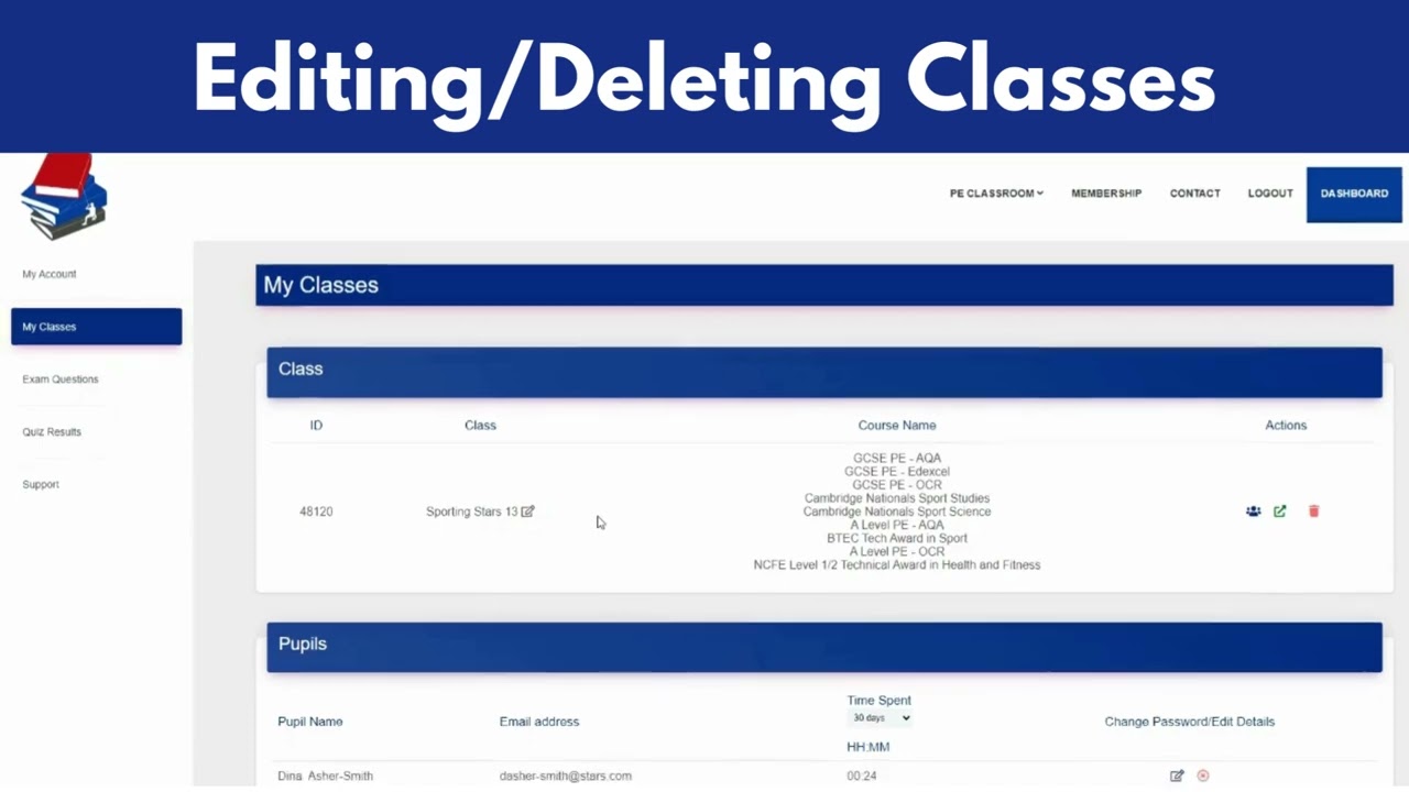 Teacher Support The PE Classroom