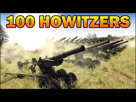 100 HOWITZERS (203mm) vs 10 ELEFANTS & INFANTRY - Men of War Assault Squad 2 - Mini Scenario #35