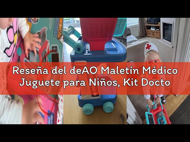 Vídeo relacionado con Maleta Médica Infantil de Madera,Kit Medico Infantil con Estetoscopio Real, Bata, Bolsa Médica, Termómetro y Jeringa,Juguete Educativo para Niños de 3+ Años