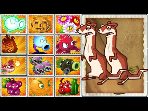 Every RED Plants & All Plants Vs Ice Weasel Zombie LEVEL 30 with 5 Power Up - PvZ 2 Battlez