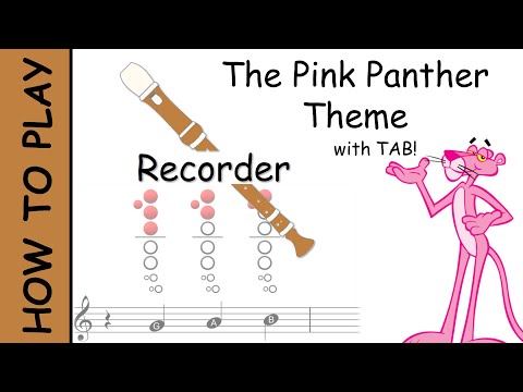 How to play Pink Panther on Recorder | Sheet Music with Tab