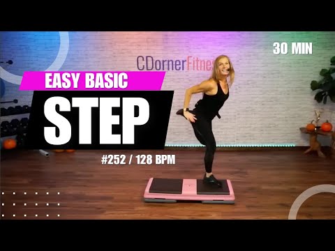30 Min BASIC Cardio Step Aerobics Workout  // 128 BPM //#252
