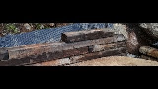 Railroad sleeper Retaining Wall - (just a small wall). DIY
