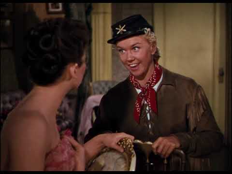 Doris Day and Allyn Ann McLerie in a scene from "Calamity Jane"