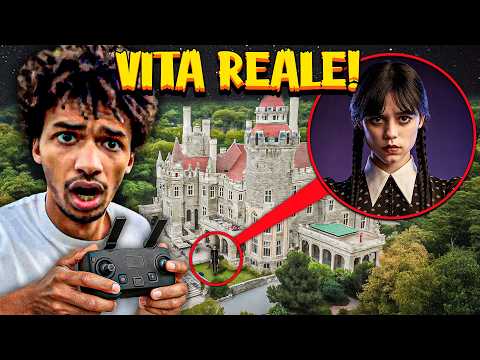 DRONE CATTURA MERCOLEDÌ ADDAMS nel CASTELLO della FAMIGLIA ADDAMS in VITA REALE..