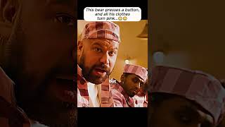 This bear presses a button, and all his clothes turn pink...